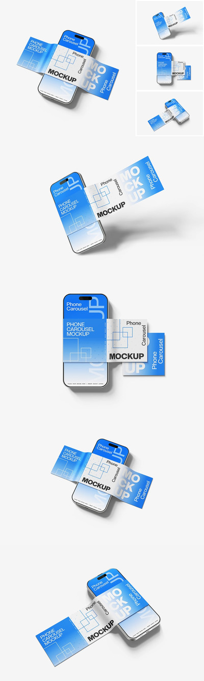 手机旋转木马模型样机 (PSD)