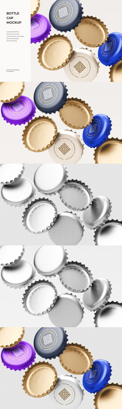 啤酒瓶盖设计模型样机 (PSD)