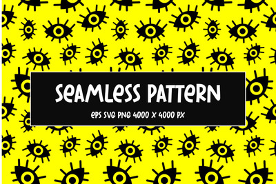 黑色眼睛和黄色背景图案（EPS,JPG,PNG）