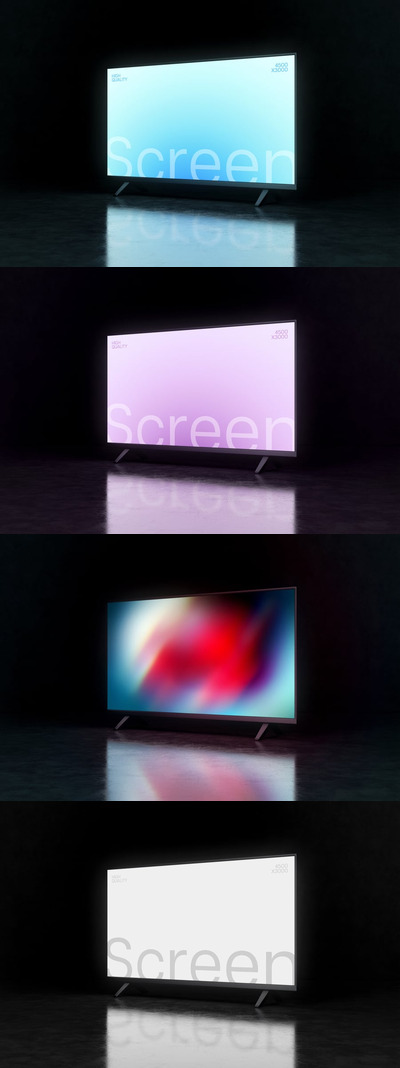 16：9电视屏幕模型样机 (PSD)