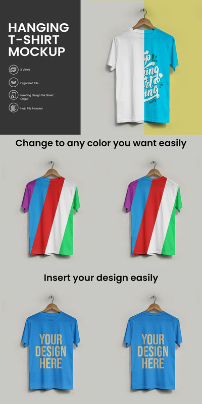 悬挂T恤模型样机 (PSD)