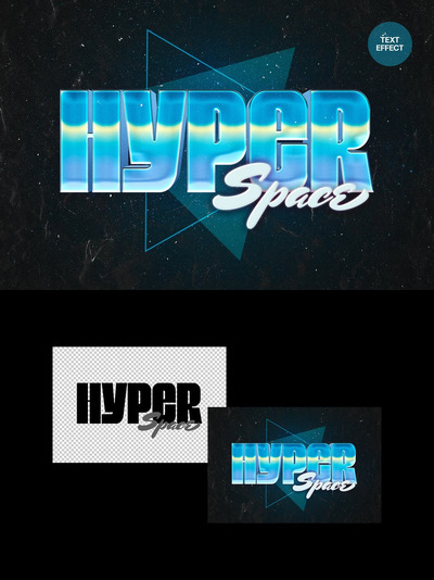 发光宇宙逆转录文本效果 (PSD)