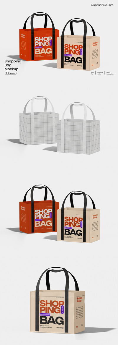 购物袋模型样机 (PSD)