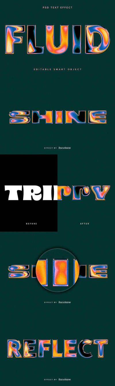 反射性金属PSD文本效果 (PSD)