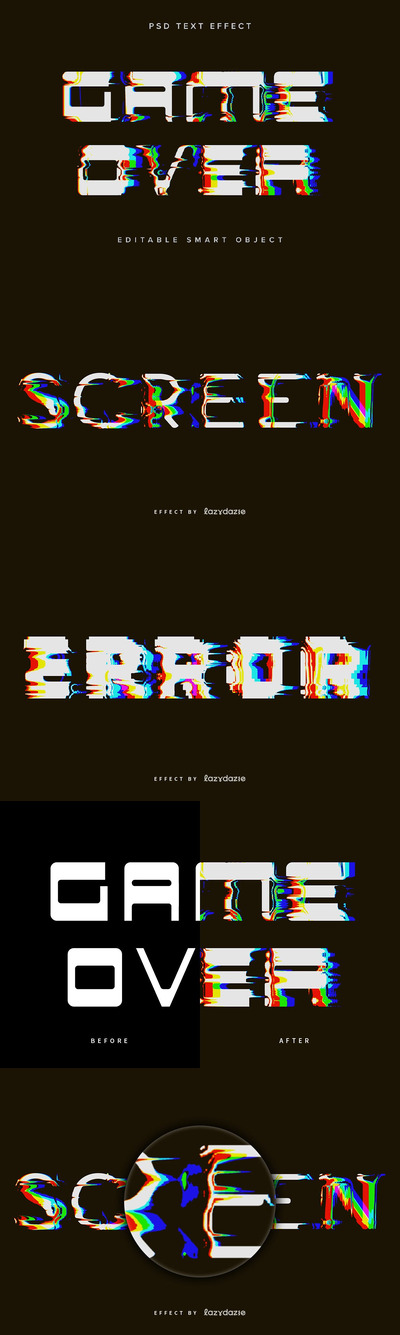 溶解故障PSD文本效果 (PSD)