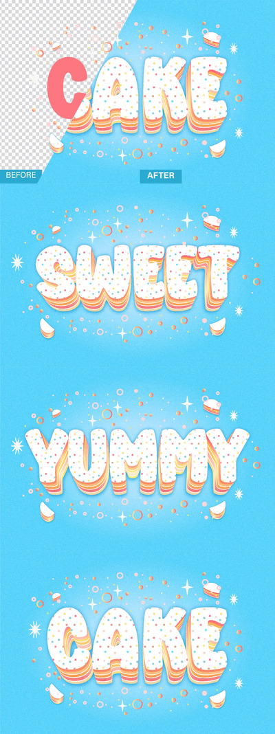 蛋糕文字效果 (AI,EPS)