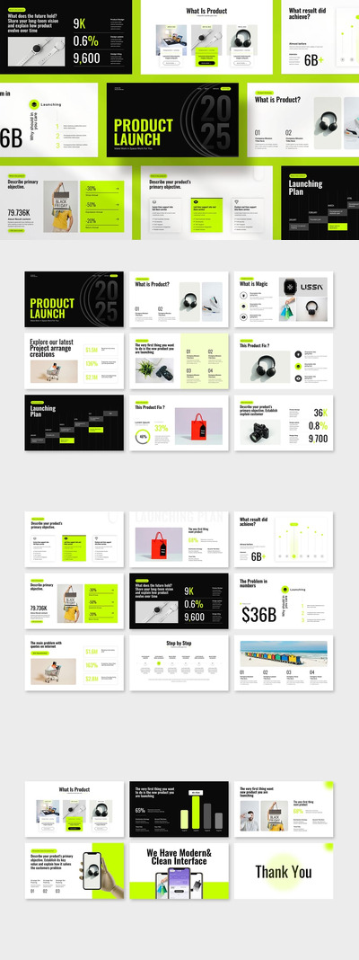 KPI/产品发布PPT模板 (PPTX)