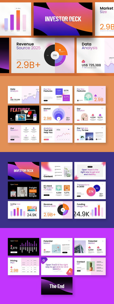 商业投资者推销PPT模板 (PPTX)