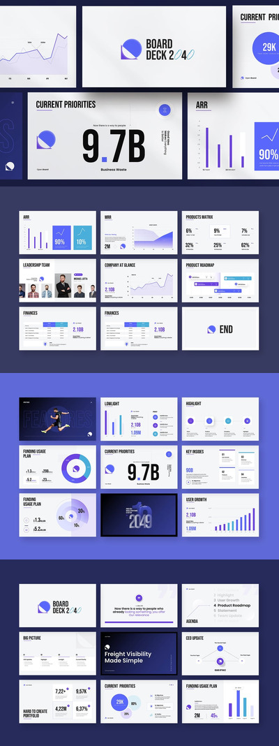 极简主义数据展示PPT模板 (PPTX)