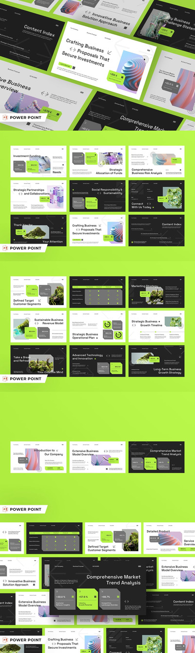 白绿色现代业务建议PPT模板 (PPT,PPTX)