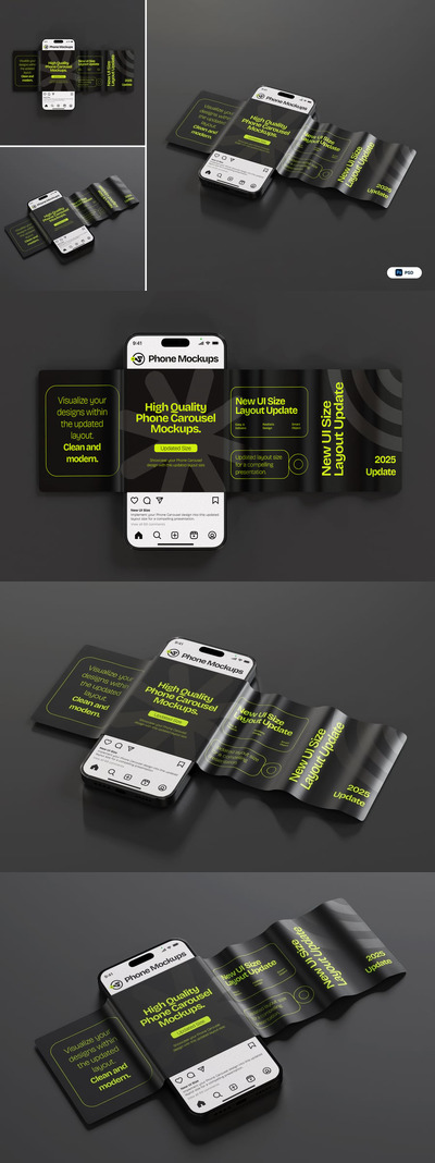 手机旋转木马模型样机 (PSD)