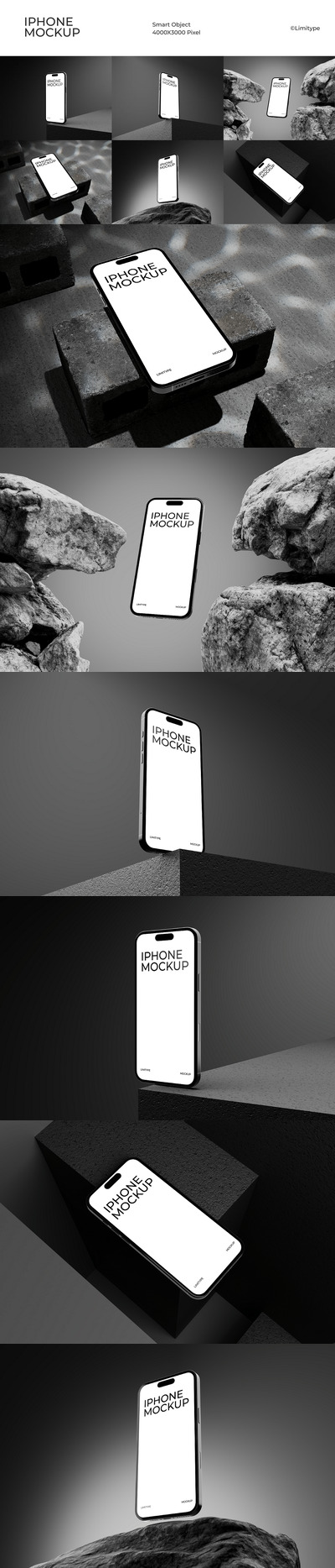 现代iPhone屏幕模型手机样机 (PSD)