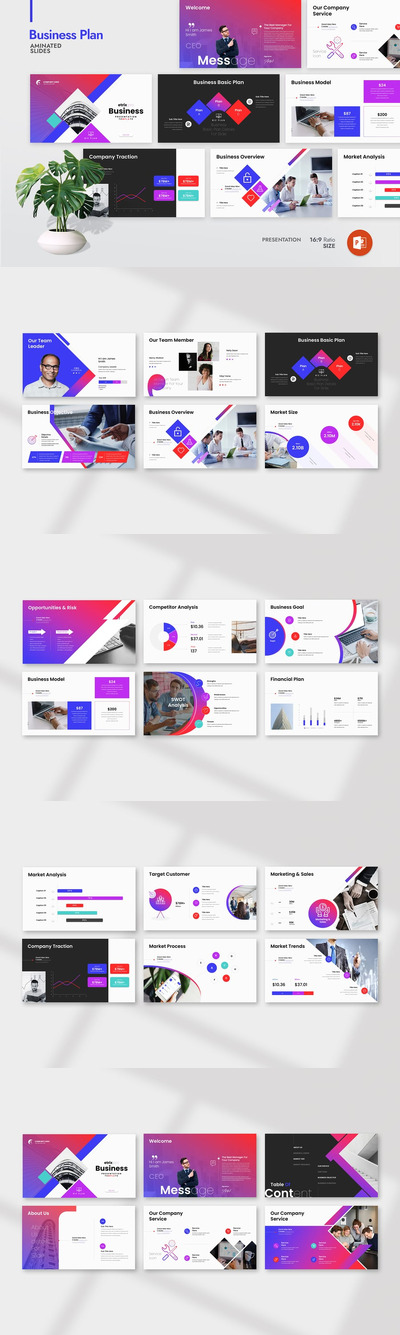 业务计划演示模板PPT模板 (PPTX)