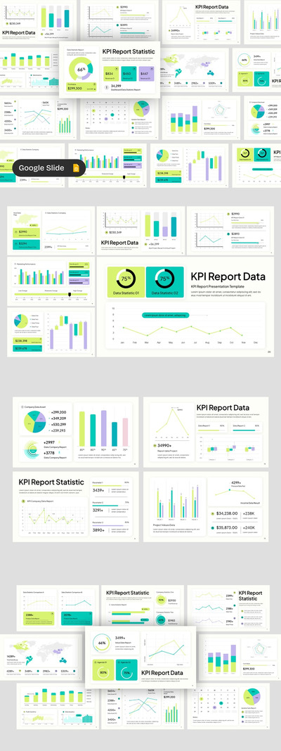KPI报告PPT模板 (PPTX)