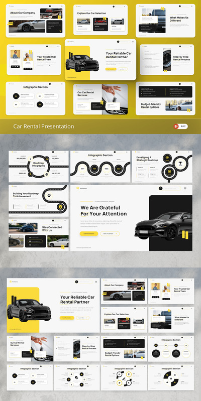 汽车租赁PPT模板 (PPTX)