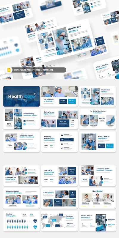 卫生保健PPT模板 (PPTX)