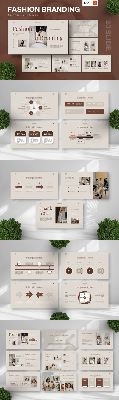 时尚品牌 - 趋势PPT模板 (PPTX)