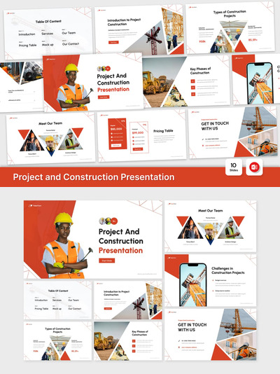 项目与施工演示文稿PPT模板 (PPTX,PPT)