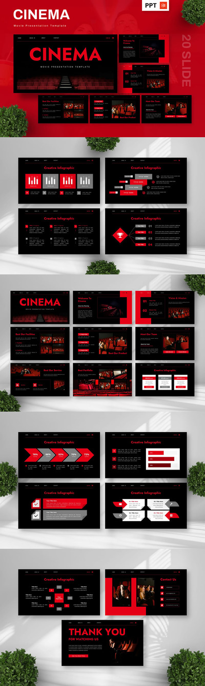 电影介绍PPT模板 (PPTX)