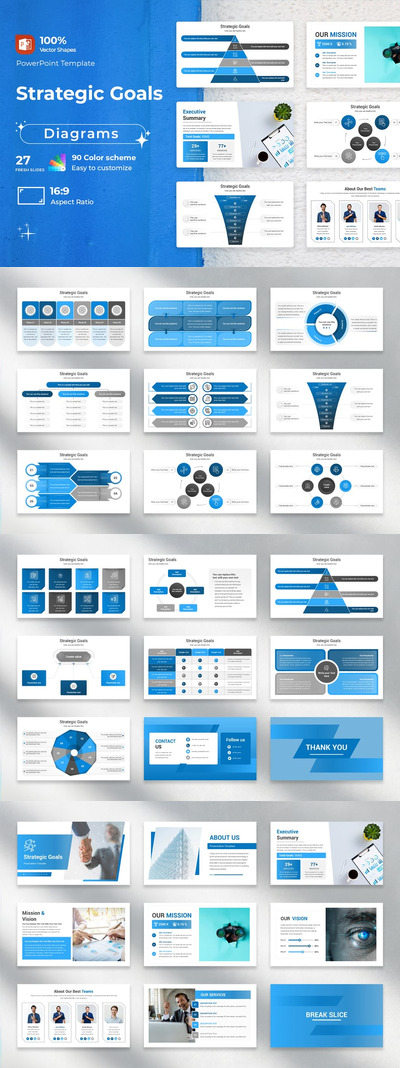 战略目标PPT模板 (PPTX)