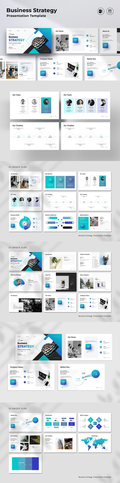 业务策略演示模板PPT模板 (PPTX)