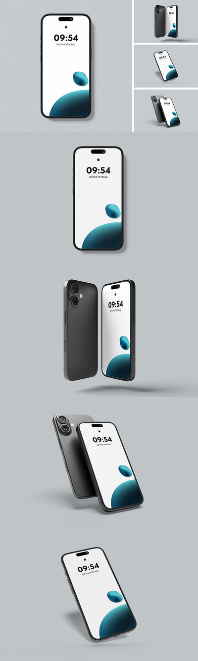 iPhone手机模型样机 (PSD,PDF)