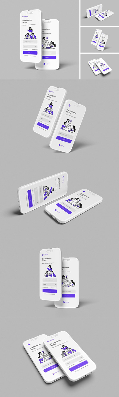 智能手机粘土模型样机 (PSD,PDF)