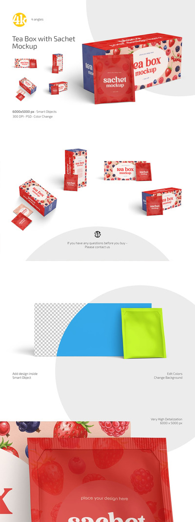 茶盒配袋模型套装样机 (PSD)