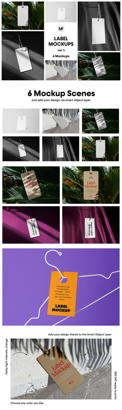 时尚服装标签模型样机 (PSD)