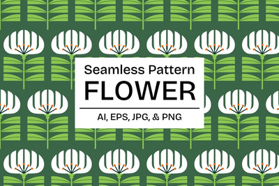 卡通花图案 (AI,EPS,JPG,PNG)