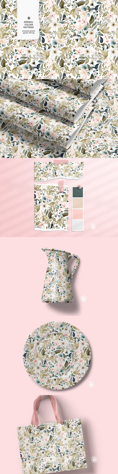 草药颜色水彩图案 (JPG)