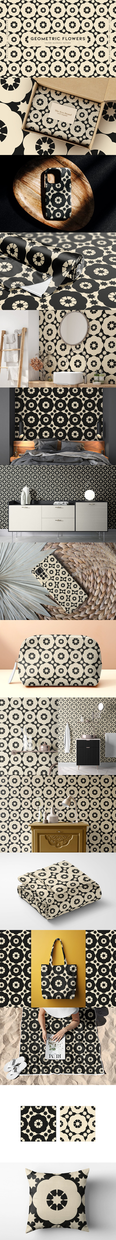 几何花卉图案 (AI，SVG，EPS)