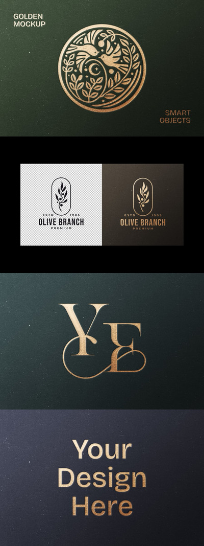 烫金徽标模型样机 (PSD)