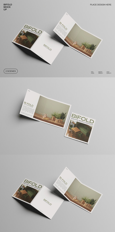 画册折页模型样机 (PSD,PDF)