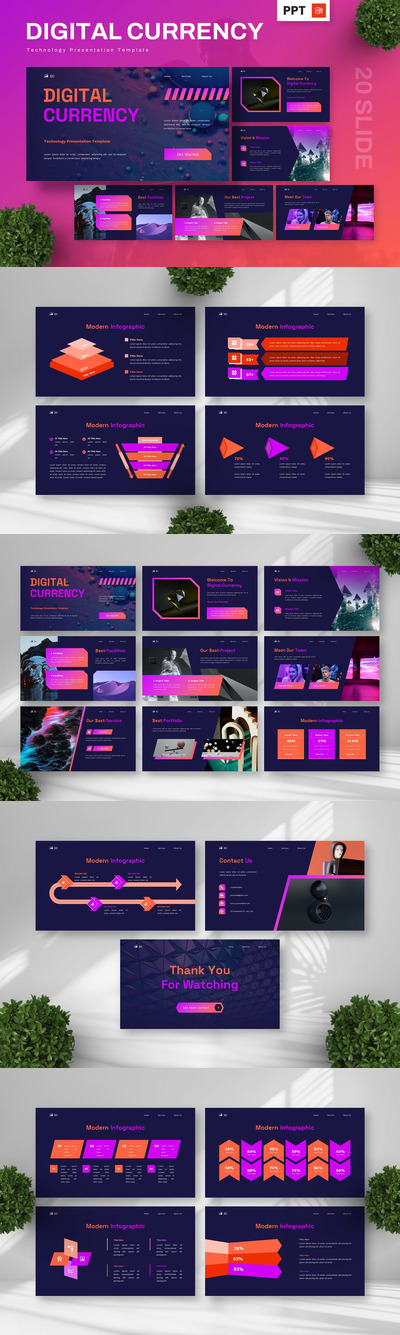 数字货币 - 技术PPT模板 (PPTX)