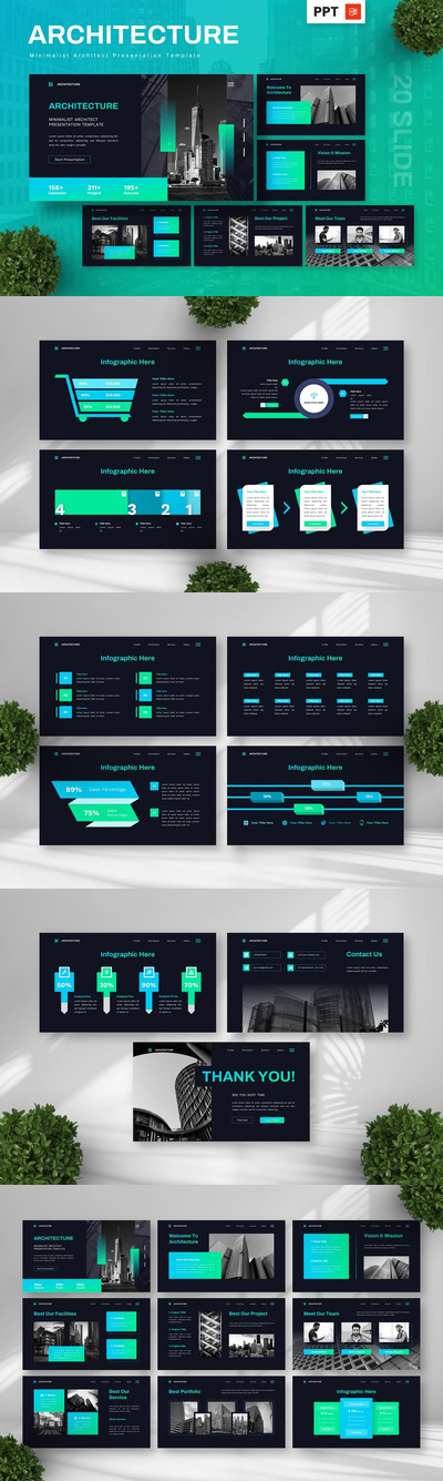 简约建筑师PPT模板 (PPTX)