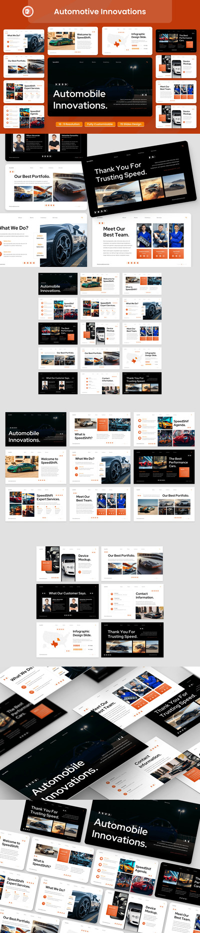 汽车业务与创新演示PPT模板 (PPTX)