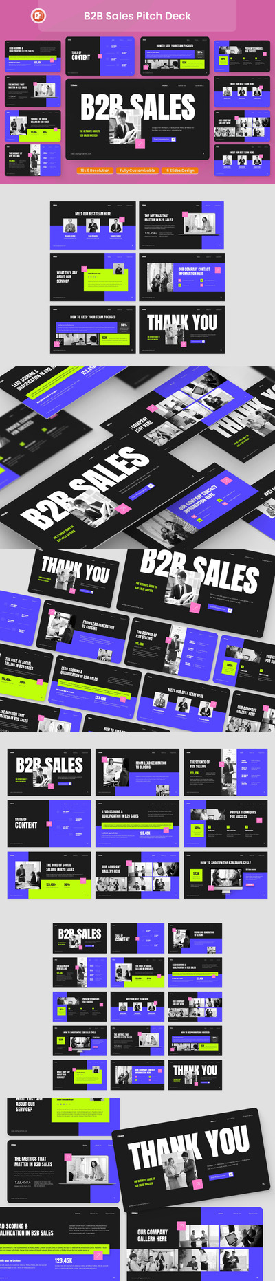 B2B推销甲板演示PPT模板 (PPTX)