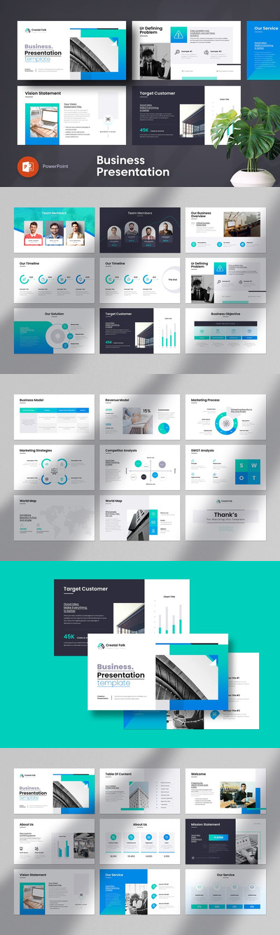 创意企业彩色PPT模板 (PPTX)