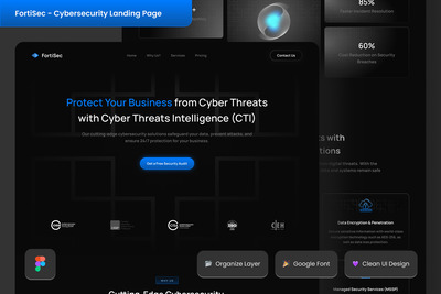 网络安全着陆页黑暗模式网页UI模板 (FIG)