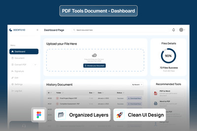 PDF工具文档仪表板网页UI模板 (FIG)