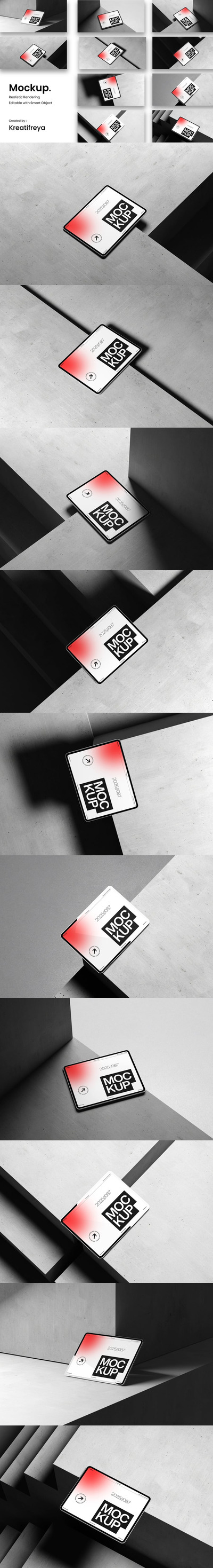 10片平板电脑模型PSD样机 (PSD)