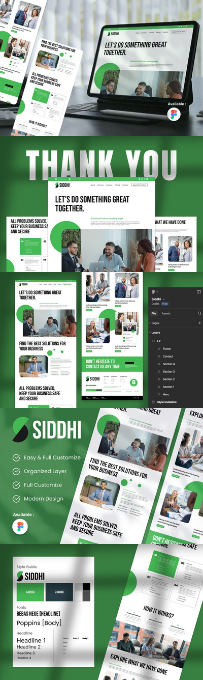 商业融资着陆页网页模板 (FIG)