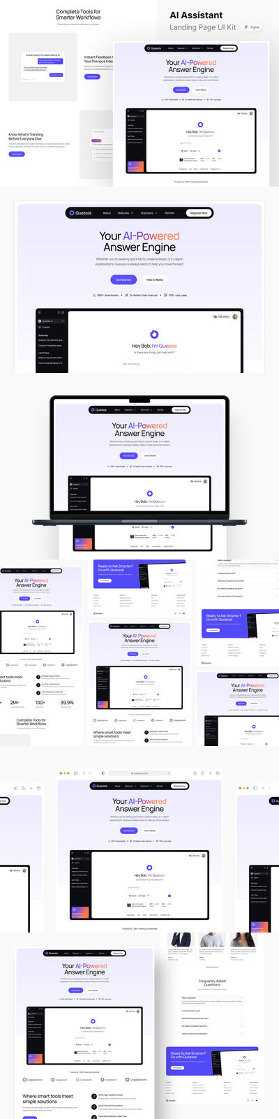 AI助理问题着陆页网页模板 (FIG)