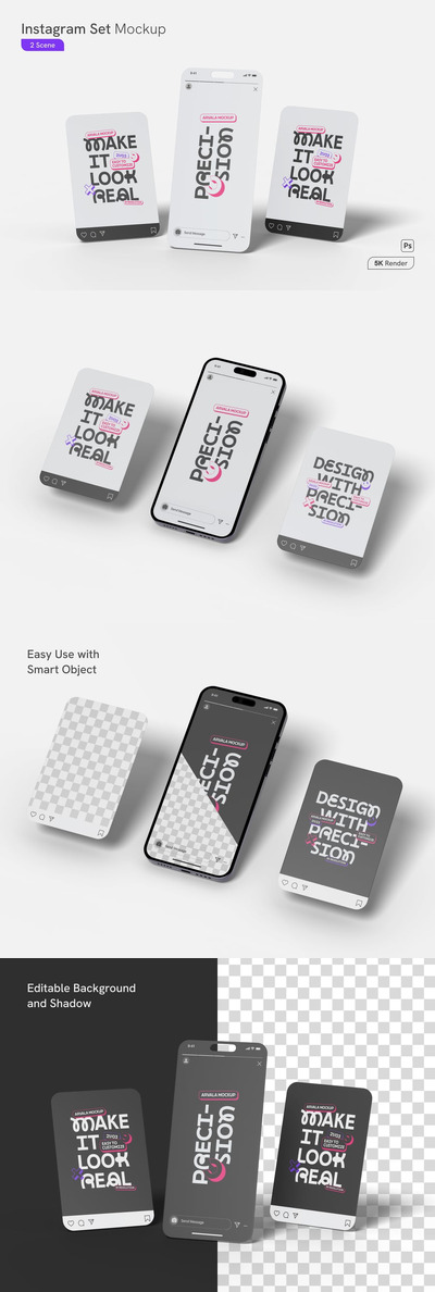 Instagram手机APP模型样机 (PSD)