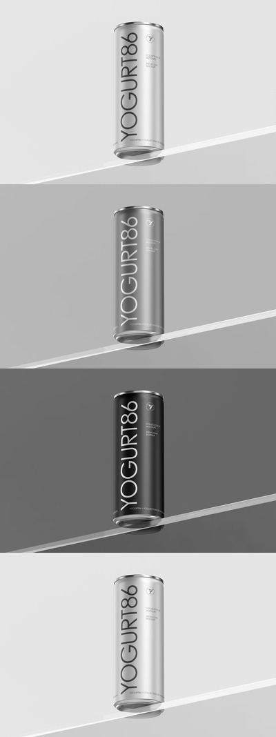 250毫升易拉罐模拟样机 (PSD,PDF)