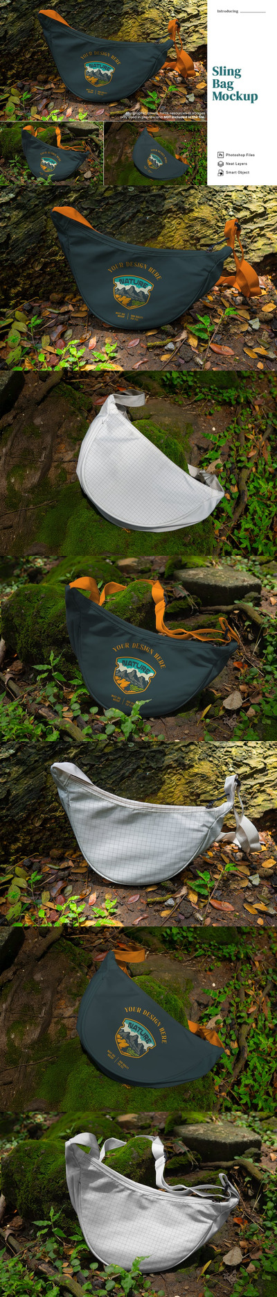 大自然主题吊带袋模型套件样机 (PSD)