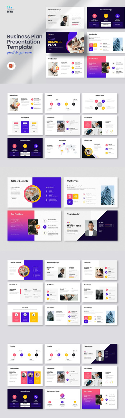 业务计划演示PPT模板 (PPTX)