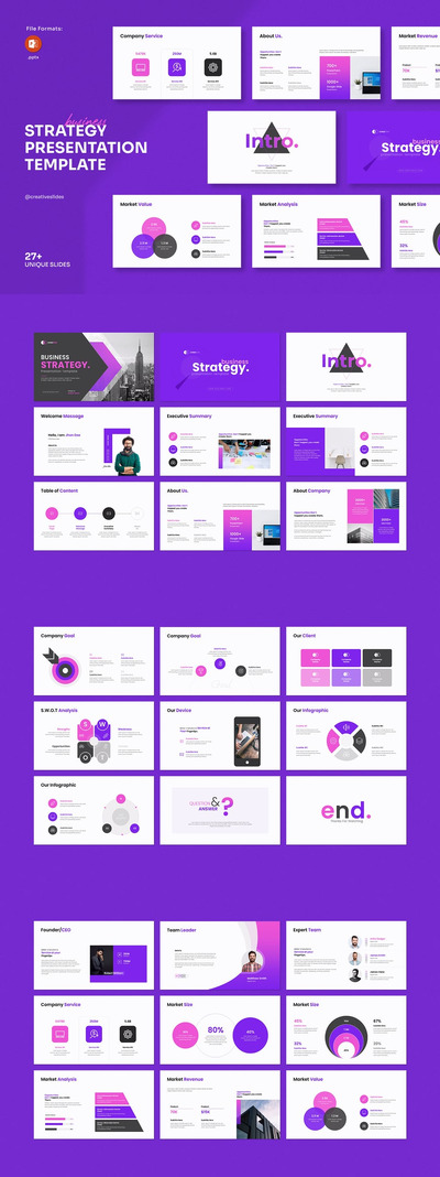 业务策略演示PPT模板 (PPTX)