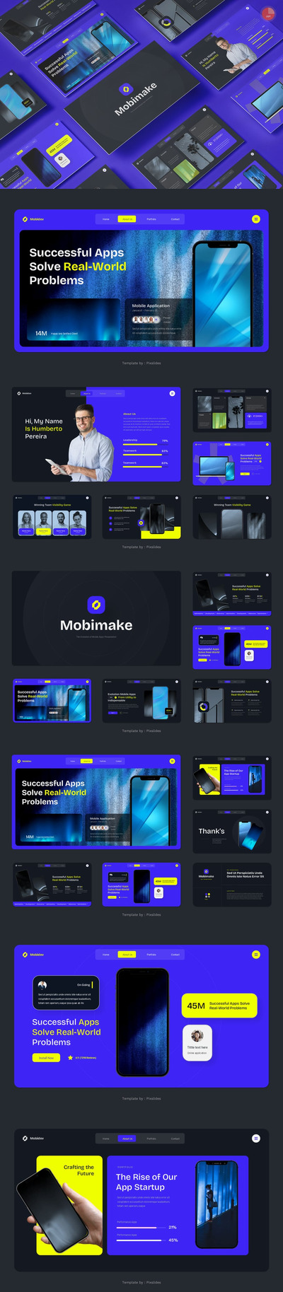 移动应用和启动展示PPT模板 (PPTX)